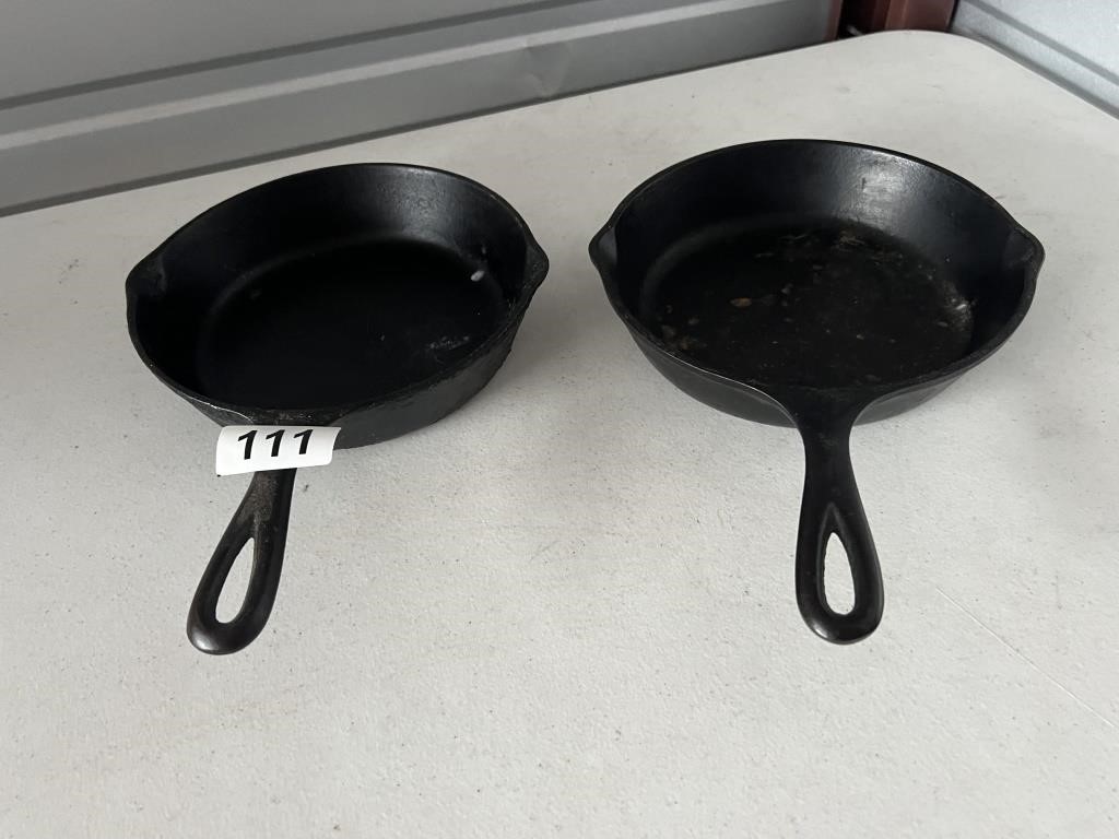 2 Small Cast Iron Skillets U232