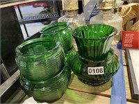 Green Planter &  Vase Lot