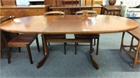 MID CENTURY DINING TABLE WITH POP UP LEAF