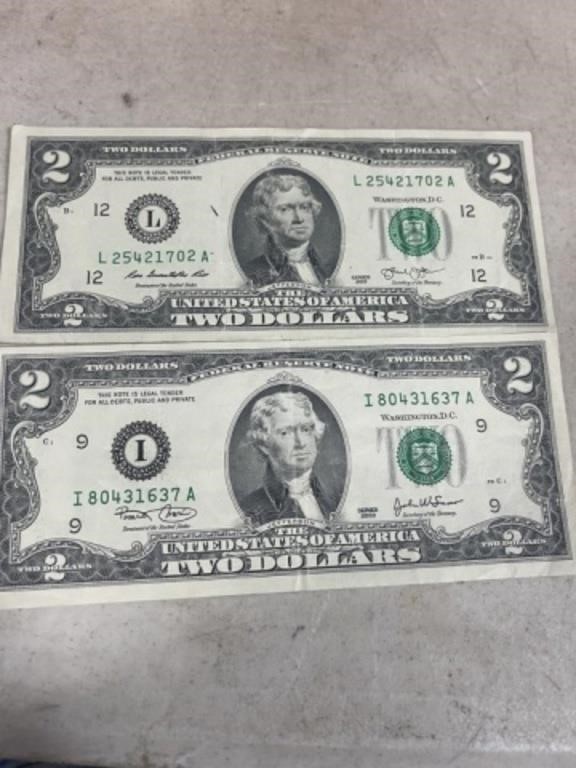 2003 & 2013 $2 BILLS