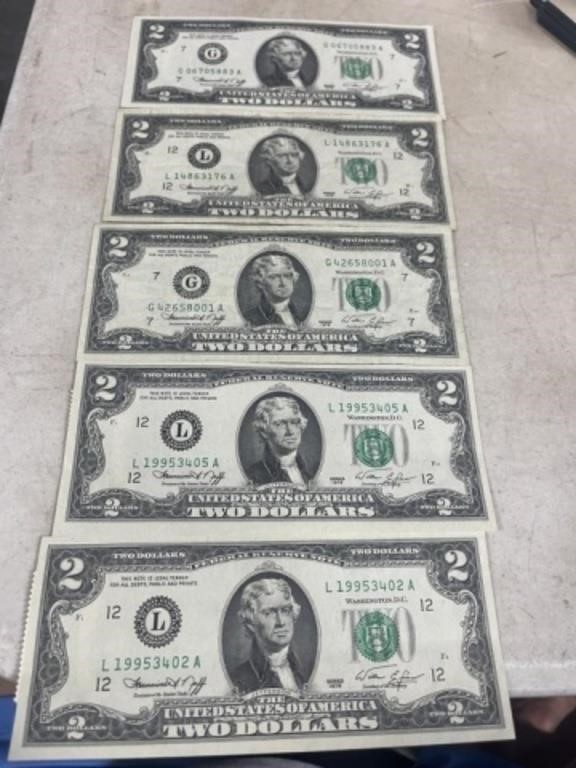 5 -1976 $2 BILLS