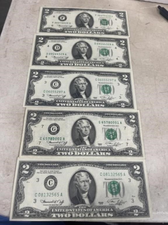 5 -1976 $2 BILLS