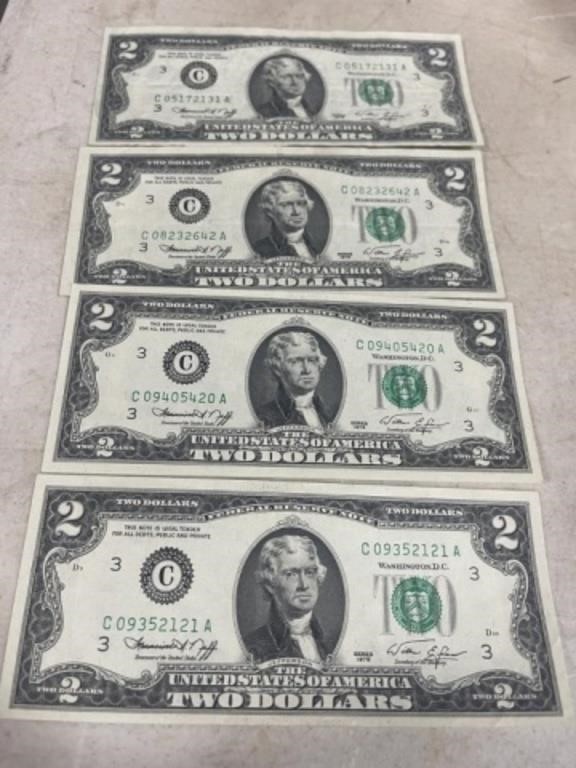 4 -1976 $2 BILLS