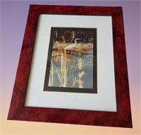 Reflections egret Photo In Exotic Frame