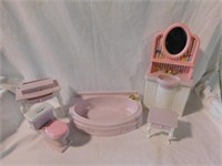 1996 Mattel doll house bathroom furniture &