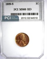 1929-S Cent PCI MS-66 RD LISTS FOR $2850