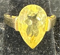 14k .925 5 Cr.Lemon Quartz Ring