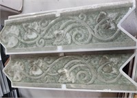 Decorative Ceramic Tile Trim GREEN VINE(17 Pcs)