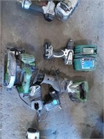Makita drill & charger, Hitachi sawzall & saw,