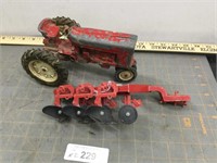 Vintage IH tractor & 3-bottom plow