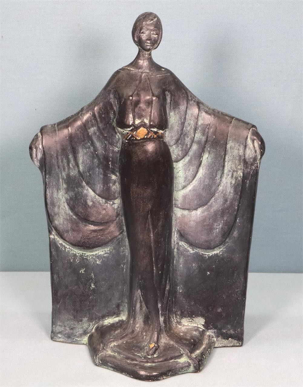 Art Nouveau Style Plaster Sculpture of Lady