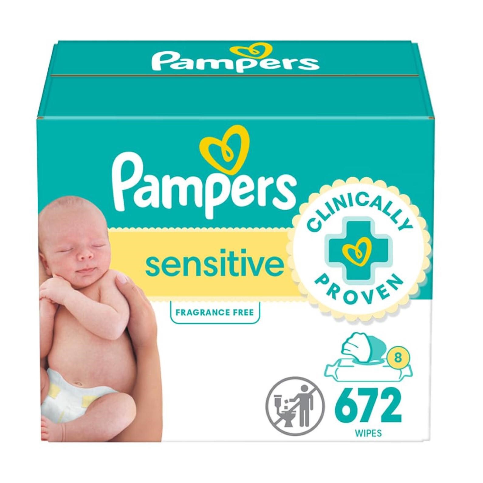 Pampers Sensitive Baby Wipes, Water Based, Hypoall