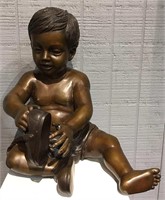 Leonardo Rossi Bronze Sculpture Of Boy