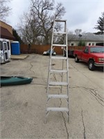 Vintage folding aluminum painters ladder.