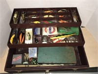 Kennedy Metal fishing box & contents fishing lures