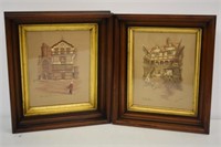 2 CLYDE COLE PENCIL SIGNED ENGLISH PRINTS-