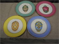 Four Faberge Egg Plates