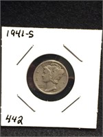 1941-S Silver Mercury Dime