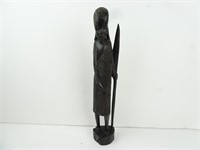 13.5" Ebony Wood African Tribal Statue