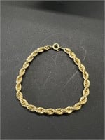 10k Gold 5mm Wide Twisted Rope Bracelet