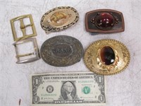 Lot of Metal Belt Buckles - Stones & More