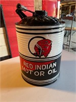 Hand painted Red Indian gas can