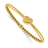 14K- Polished Hollow Knot Hinged Bangle