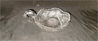 Antique 5" Signed Brilliant Cut Glass Nappy Dish