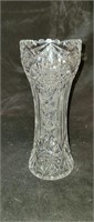 Antique 10" Heavy Cut Glass Vase