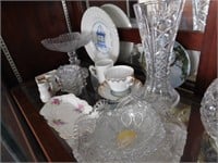 Contents of Shelf-Snowbabies, S&P Shakers, Vases,