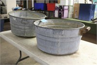 (2) Galvanized Wash Tubs, Approx 22"x11"
