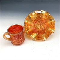Imperial Marigold Lustre Rose Sugar & Pansy Bowl