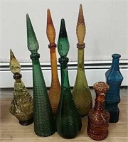 Collection of 7 Italian Genie Bottles & Decanters