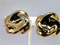 Clip On Earrings Vintage Goldtone Metal