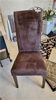 Brown Suede Cow Leather Parson's Chair "Durango"
