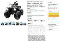 B7823  Kids Electric ATV Car 9AH Battery LED Lig