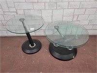 Heavy glass side table and fold our coffee table