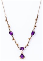 Jewelry 14kt Gold Amethyst Cocktail Necklace
