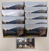 (9) 2004 U.S. Mint Westward Journey Nickel Sets