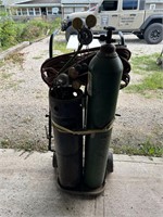 Oxyacetylene Torch Set W/ Tanks Gauges Cart