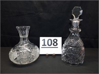 2 Clear Glass Decanters