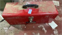 Husky-Metal tool box with variety of items