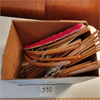 Box of Wooden Hangers