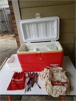 Red Igloo Cooler 50 and Misc. Lot
