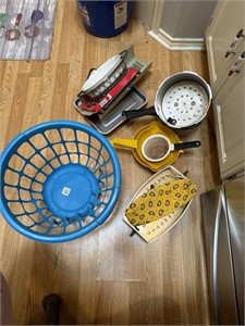 Laundry basket with cooking items