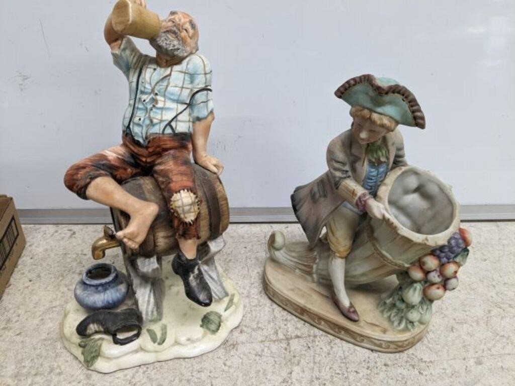 2 PC HAND PAINTED FIGURINES