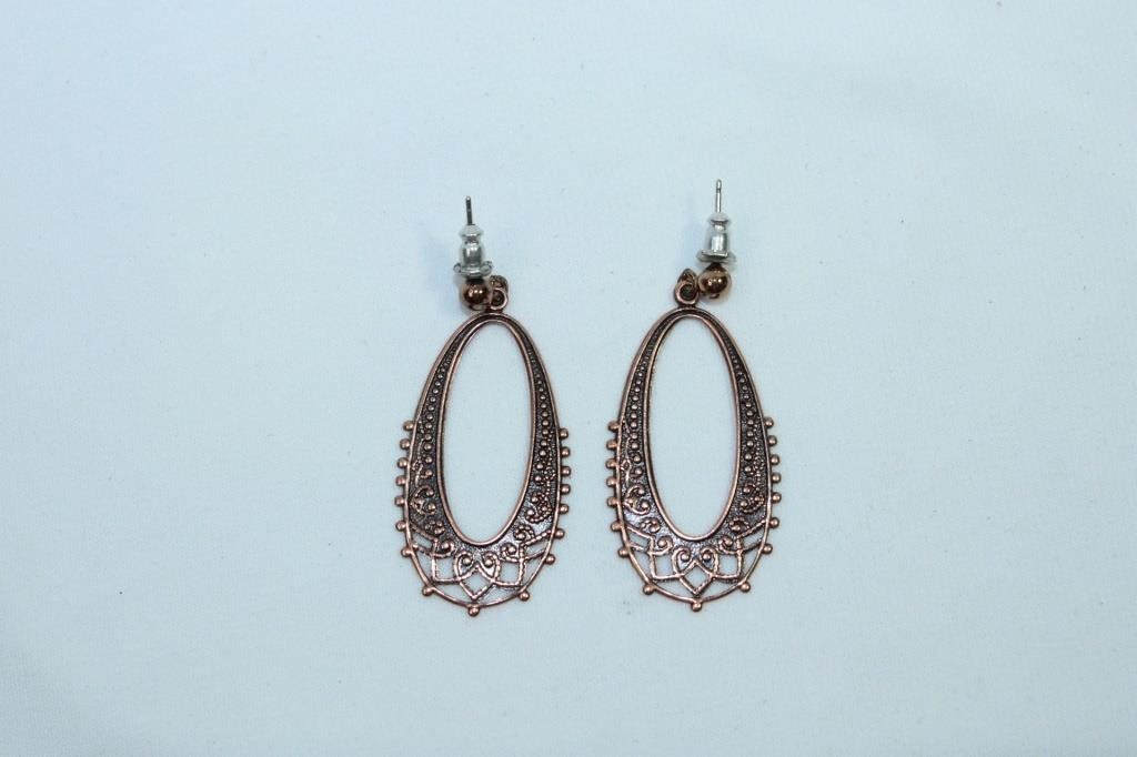 Pair of Copper Color Dangle Earrings