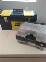 >2 Stanley plastic container tool boxes