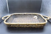 Quality bamboo and wicker handled tray