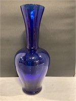 14” tall blue vase
